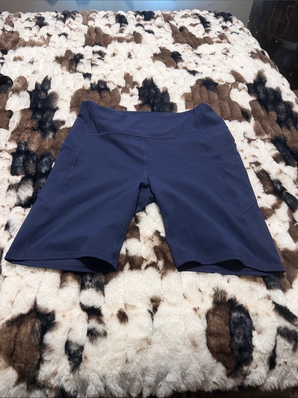 Fabletics Navy High-Rise Bike Shorts